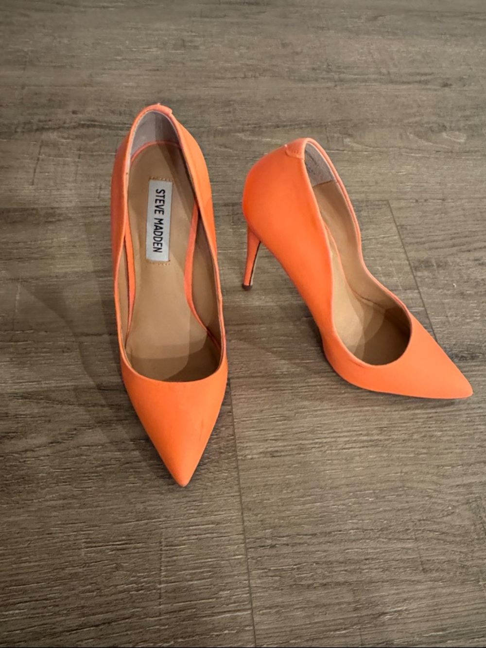 Steve Madden Bright Orange Pointed-Toe Stiletto Pumps | Women’s 5.5